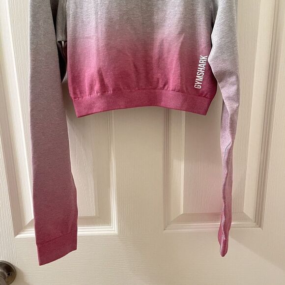 Gymshark Adapt Ombre Seamless Crop Top Pink and Gray Women's Size Small NWT - Picture 4 of 12